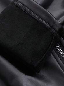 DAZY 女士时尚秋季短款 PU 紧身连衣裙、迷你连衣裙 - 黑色 - 查看 3