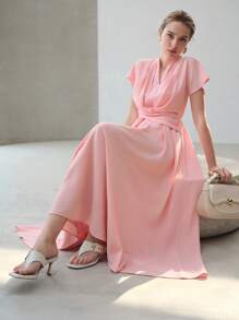 MOTF PREMIUM Vestito con pieghe e zip - Rosa - Visualizzare 1