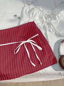 Comfortcana Falda con cintura de lazo, talla grande para mujer, Día de San Valentín