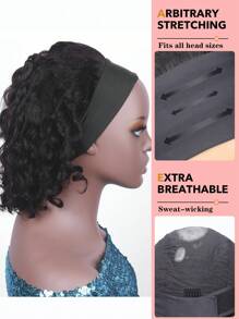 Tóc giả uốn sóng phẳng không keo, tóc thật, 6 inch, ngắn, toàn bộ bằng máy, dành cho tóc giả đội đầu, dành cho phụ nữ, tóc giả màu đen tự nhiên - SNatural - Xem 6