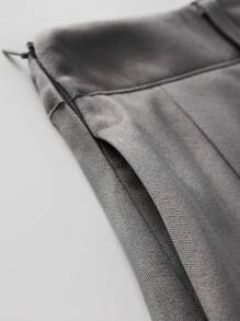 Pariaura High-Waist Gray Pleated A-Line Mini Skirt, Flattering And Anti-Flashing Design - Grey - View 4