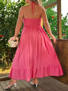 Sunnyshic Plus Size French Elegant Organza Ditsy Floral Short Sleeve High-Quality Puff Dress, Gentle Lady Vibe - Multicolor - View 9