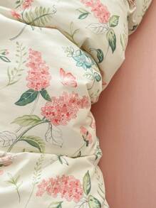 3 件套 Ditsy Floral 床上用品套装 - 2 个枕套 + 1 个羽绒被套 - 黑與白 - 查看 4