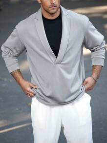 Manfinity Homme Felpa oversize casual da uomo in tinta unita