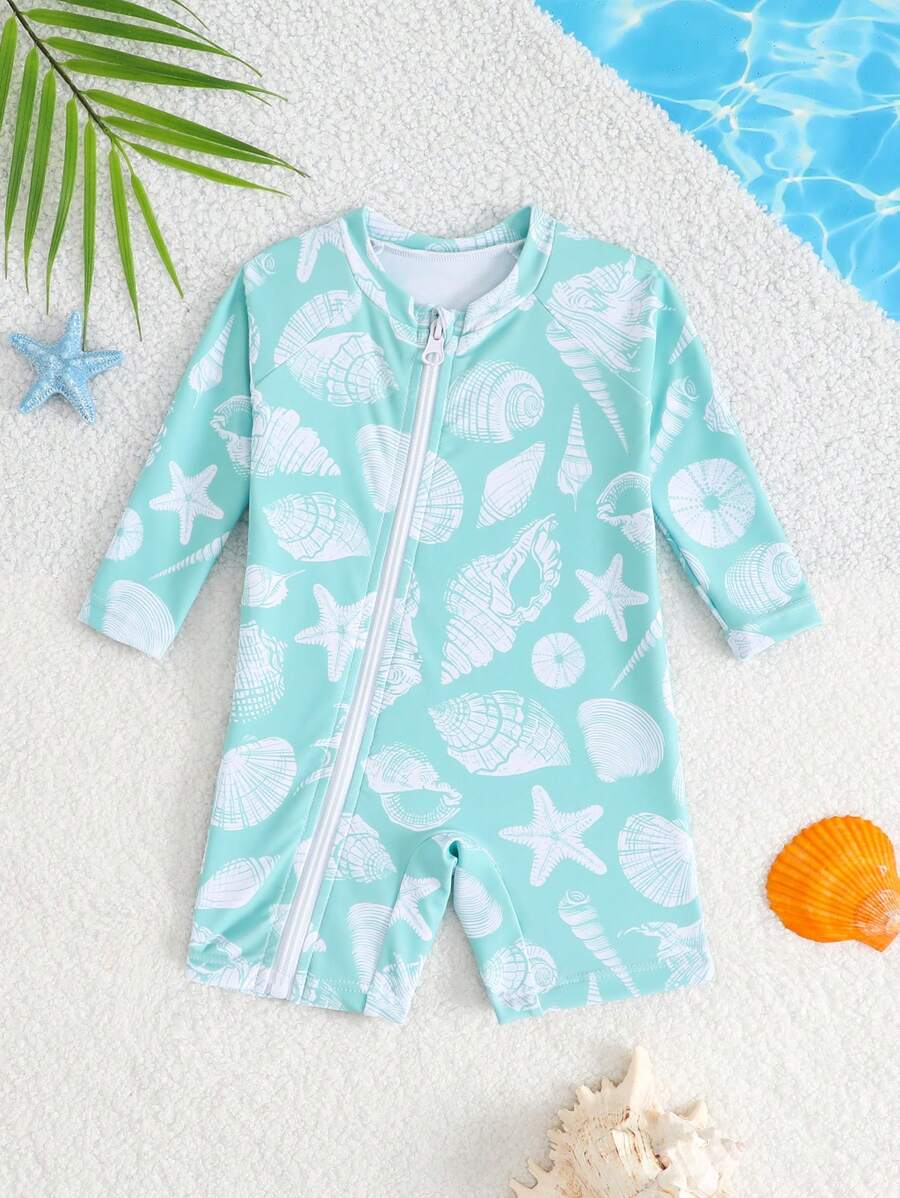Newborn Swimsuit/Random Print/One-Piece Swimsuit/Boys - Multicolor - View 1