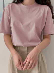 DAZY Solid Drop Shoulder Tee Summer