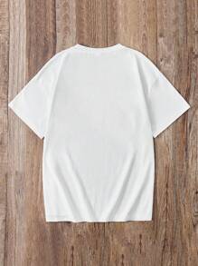 Leap Crew Áo thun dệt kim cỡ lớn đơn giản, họa tiết nơ, thích hợp cho mùa hè dành cho bé gái tuổi teen - trắng - Xem 2