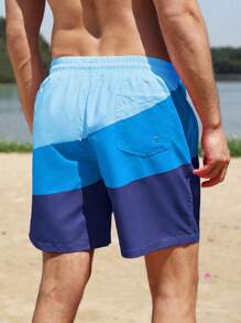 Manfinity Men's Solid Color Patchwork Front Lace-Up Minimalist Slim Fit Casual Beach Pants,Hawaiian, Matching Couple Swimsuits, Couple Bathing Suits, His And Hers Swimwear, Couples Swim Trunks And One Piece