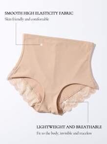 1 pieza Calzones moldeadores de unicolor para control del abdomen de mujer
