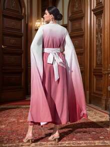 Al Najma Robe abaya à capuche élégante dégradée pour femme