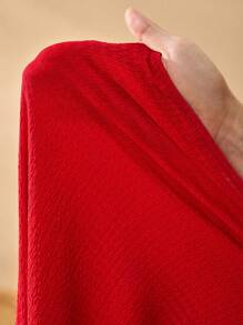 Slaydiva Plus Size Women Casual Vacation Solid Color Spaghetti Strap Hollow Out Jumpsuit - Red - View 10