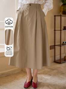 DAZY 高腰褶裥细节裙