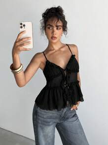 Aloruh Camiseta de tirantes finos de unicolor casual para mujeres, de verano