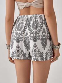Florisole Women's Bohemian Island Resort Tie Waist Shorts, Spring/Summer - Multicolor - View 6