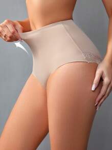 1 pieza Calzones moldeadores de unicolor para control del abdomen de mujer