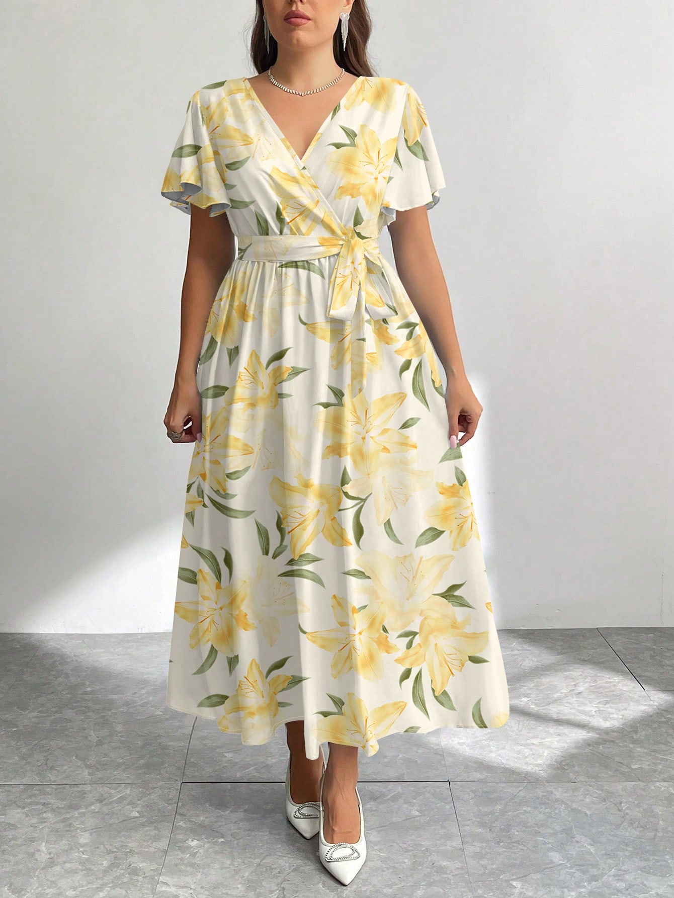 Firerie فستان فضفاض مطبوع بنمط إزهار عتيق كاجوال م...