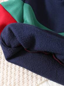 SHEIN 2 peças/conjunto de moletom com capuz e calças casuais para meninos, moda simples, prática, fofa, macia, grossa e quente, adequado para roupas infantis de volta às aulas, roupas escolares para meninos, adequadas para o dia a dia, escola, atividades ao ar livre, esportes, temporada outono/inverno - Azul Real - Ver 6