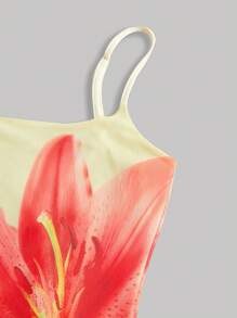 SHEIN MOD 女士花卉印花中长吊带连衣裙，适合度假