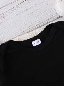 Pelele de manga corta con estampado de letras sencillo de moda para bebé niño, verano