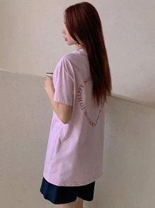 DAZY Women's Round Neck Letter Printed T-Shirt, WELCOME TO HAPPY Summer,Graphic Tees,Back To School Clothes
