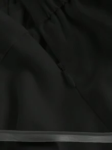 SHEIN MOD 黑色休闲办公室女士西装裤配腰带，复古风格女士正装裤商务休闲女秋冬 - 黑色 - 查看 3