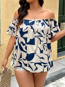 SHEIN VCAY Plus Size Casual All-Over Printed Design Shirt, Summer - Multicolor - View 3