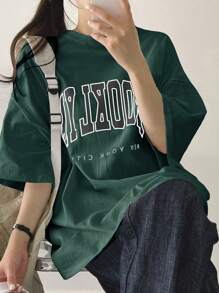 DAZY 女士宽松字母印花T恤超大码T恤