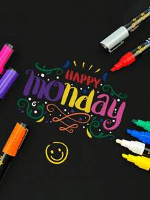 12 支/盒可水洗和湿擦液体粉笔，适用于黑板、白板、LED 玻璃窗、车窗喷漆、荧光广告粉笔 - 彩色 - 查看 6