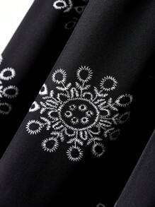 Rusticease 女士休闲度假刺绣复古印花裙，春夏' - 彩色 - 查看 4