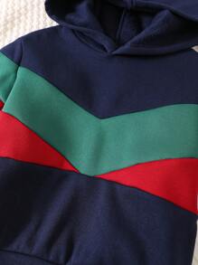SHEIN 2 peças/conjunto de moletom com capuz e calças casuais para meninos, moda simples, prática, fofa, macia, grossa e quente, adequado para roupas infantis de volta às aulas, roupas escolares para meninos, adequadas para o dia a dia, escola, atividades ao ar livre, esportes, temporada outono/inverno - Azul Real - Ver 8