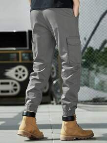 Manfinity Homme 男士纯色休闲修身九分工装裤秋季男士工作裤