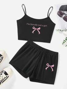 Slaydiva Bộ đồ 2 mảnh gợi cảm tối giản giản dị + quần short bó cho nữ - màu đen - Xem 2
