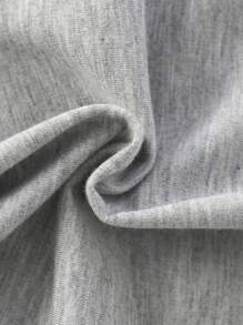 SHEIN Tween Boys White 3 Star & Letter Print Mid Length Shorts, Casual Street Style Shorts For Older Kids, Machine Washable, Suitable For Running, Daily Wear & Outdoor Activities - Grey - View 5