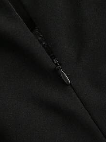 SHEIN MOD Black Casual Minimalist Chic Sexy Women's Jumpsuit - Black - View 3