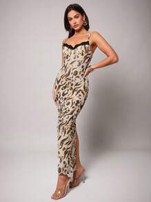 Silquee Họa tiết động vật trong suốt gợi cảm dành cho nữ, họa tiết động vật vẽ bằng mực, váy maxi ren tương phản, phù hợp mặc hàng ngày, mặc đi nghỉ, hẹn hò lãng mạn, kỳ nghỉ xuân, kỳ nghỉ bãi biển, áo choàng bikini, tiệc bikini, đi chơi đêm, tụ tập bạn gái, tiệc bãi biển, tiệc hồ bơi, trang phục ngày lễ, tiệc thiên nhiên, nghỉ dưỡng trong cabin - Nhiều màu - Xem 7