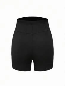 SHEIN Maternity Casual Solid Color High Waist Body-Con Short Leggings