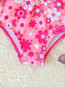 SHEIN Maillot de bain une pièce à fleurs ditsy pour bébé fille, vacances à la plage