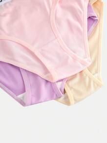 SHEIN 6pcs/Set Tween Girls Comfortable Letter Elastic Waist Breathable Panties, Simple Design - Multicolor - View 14