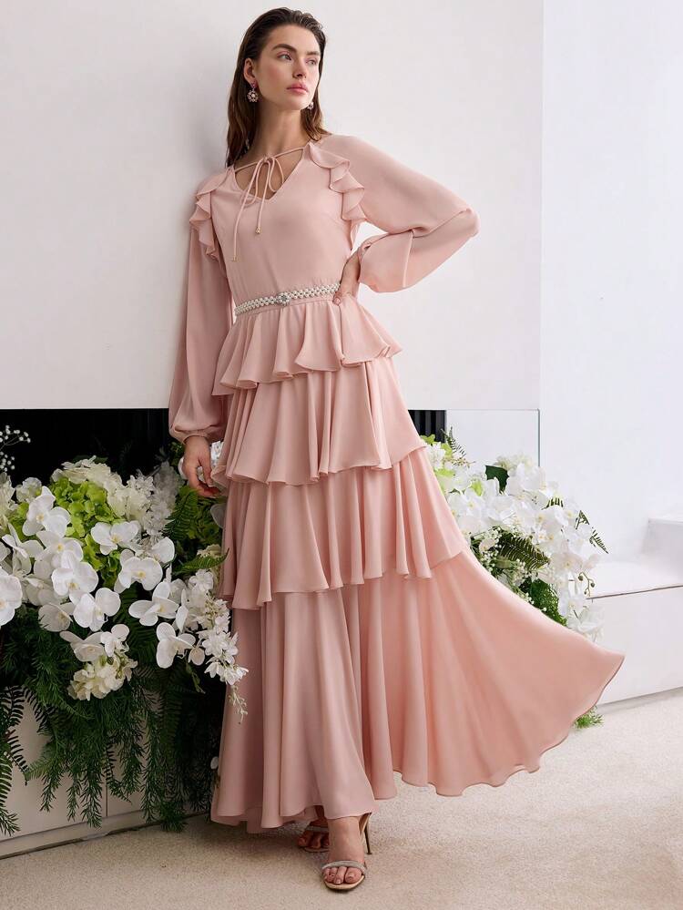 MOTF Soiréza RUFFLE LAYERED KNOT DRESS