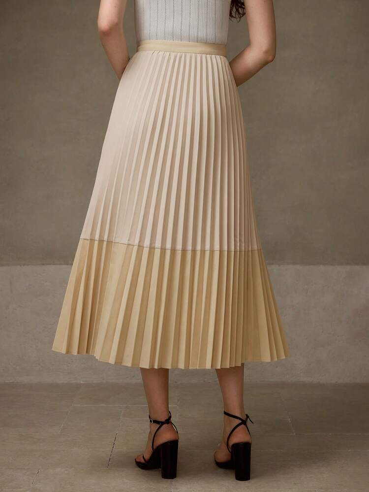 COLORBLOCK PLEATED SKIRT