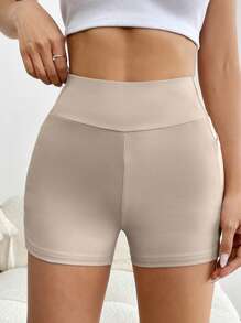 SHEIN EZwear 女士休闲短款透明紧身裤