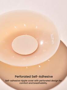 LUVLETTE Plus Reusable Sticky Self-Adhesive Breathable Perforated No-Show Silicone Nipple Covers-With Free Nipple Pasties-Ready-To-Go Travel Essentials Nipple Cover