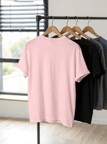 Claim Dot Men's Casual Simple Cartoon Rabbit Print T-Shirt, 2000s Style