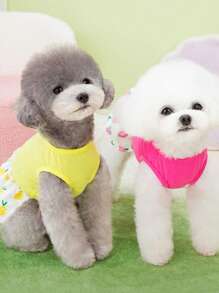 PETSIN Yellow Spring/Summer Casual Style Pineapple Fruit Pattern Pet Dress - Yellow - View 3