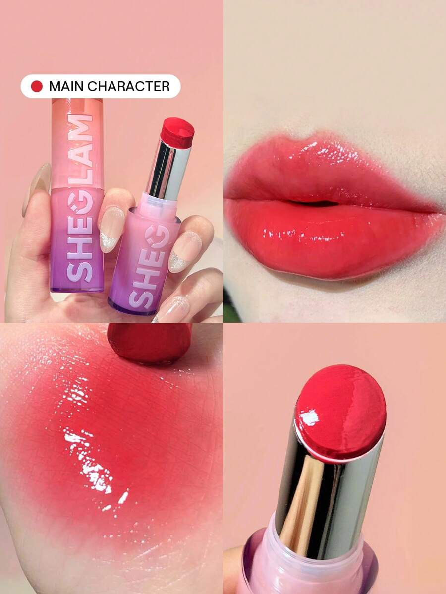 SHEGLAM Mirror Kiss 高光唇膏-主角 12 色高光澤閃亮閃光唇膏保濕減少唇部細紋潤唇膏唇妝 品牌 美容 化妝 化妝品 適合女性與女孩 完美搭配冬季春季 Y2K 時尚 流行 生日 情人節禮物 假期 派對準備就緒 最佳顏色 - Main Character - 查看 1