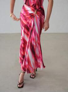 MOTF PREMIUM BIAS CUT RUCHED SKIRT - Multicolor - View 4