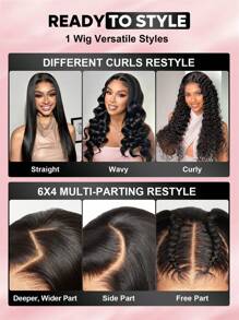 ALL READY WIG 9AM 6x4 Transparent Lace Loose Deep Wave Wig Natural Color 8-30 Inch 180% Density Pre Bleached Hairline Human Hair Wig For Women - SNatural - View 13