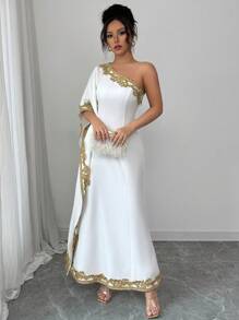 Elenzga Vestido de fiesta con bordados y aplicaciones de moda, elegante para vacaciones, citas, el Día de San Valentín, fiestas