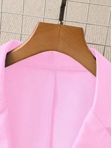 Franclia Fitted Solid Color Office/Casual Women Suit Jacket, Versatile Fall Cloth For Women - Pink - View 5