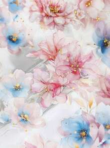 10 件/包 复古大尺寸铝箔花卉植物闪亮花朵装饰贴纸 适用于日记本剪贴簿